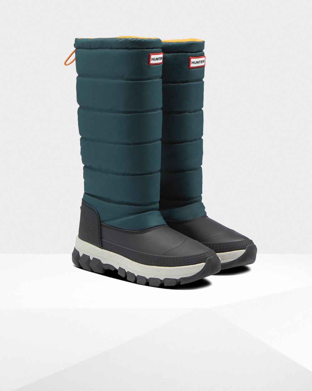 Womens Snow Boots - Hunter Original Insulated Tall (34KQJCFIX) - Green/Grey